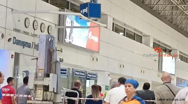 Havalimanında dehşet anları. Boynuna tel halat geçirdi