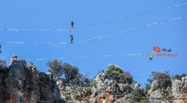 Adrenalin tutkunu 'Slackline' sporcuları Antalya'da buluşacak