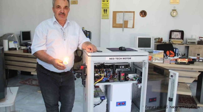 Antalya'da bir girişimci yakıtsız çalışan jeneratör üretti