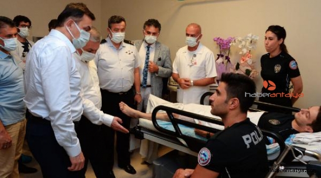 Vali Yazıcı, gittikleri ihbarda şüpheli tarafından vurulan 2 polisi ziyaret etti