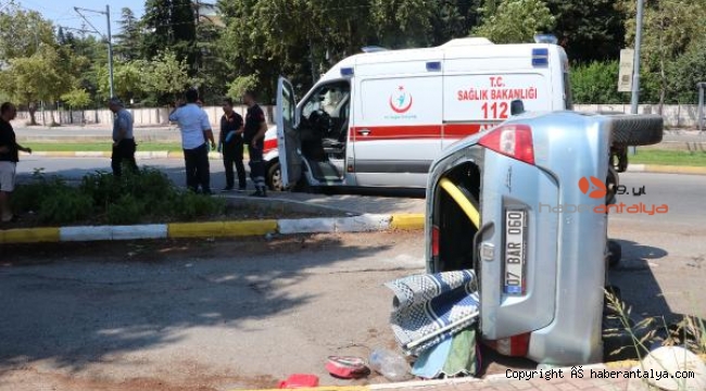 Yan yatan otomobilden mucizevi kurtuluş