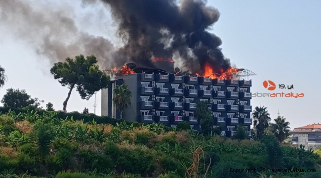 Alanya'da korkutan otel yangını !