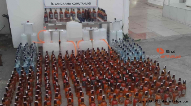 Antalya'da sahte alkol imalathanesine jandarma baskını