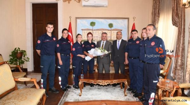 İtfaiyecilerden Vali Yazıcı'ya ziyaret