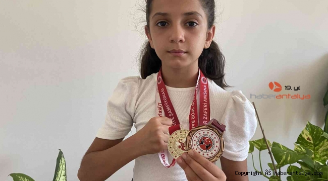 Muaythai miniklerde Antalya şampiyonu olan Rümeysa'dan büyük hedef