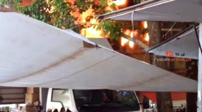 Pazar yerinin dibinde korkutan yangın !