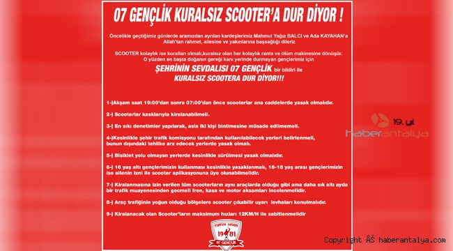 07 Gençlik'ten scooter tepkisi