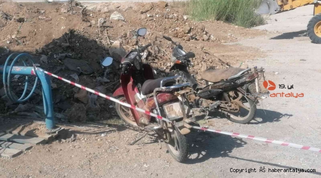 Dökülen hafriyat toprağının altından motosiklet çıktı