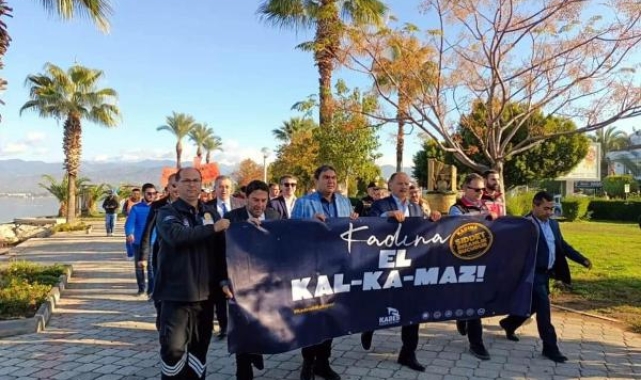 Erkekler, kadına yönelik şiddete tepki için yürüdü