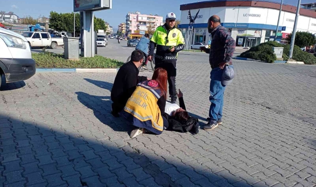 Kontrolden çıkan motosiklet devrildi, sürücü yaralandı