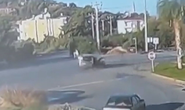 Motosiklet sürücüsünü ölüme götüren kaza kamerada