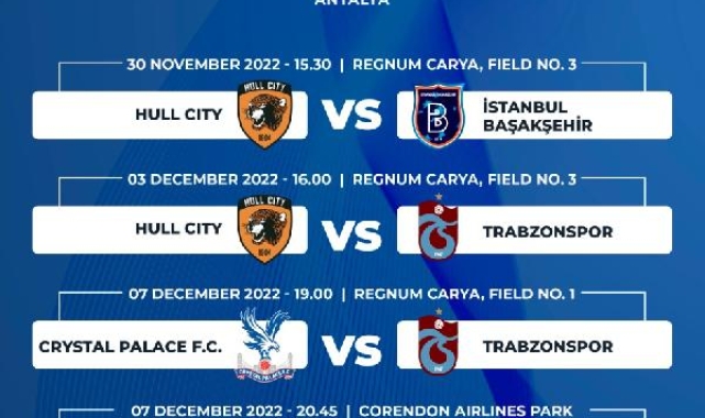 Napoli, Crystal Palace, Trabzonspor ve Antalyaspor Winter Football Series'de sahaya çıkıyor 