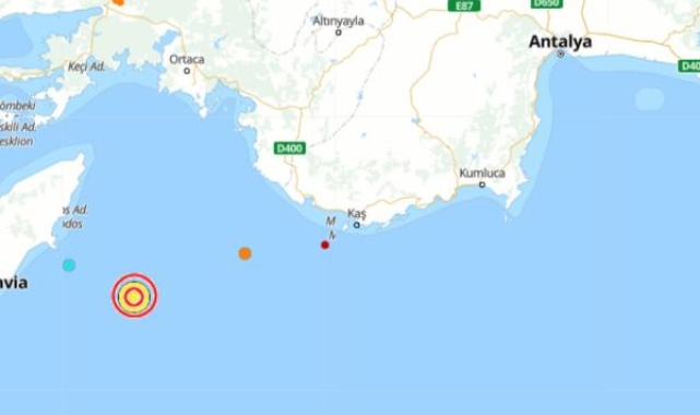 Akdeniz'de 5.4 büyüklüğünde deprem