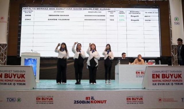 Antalya'da TOKİ konutları için kura çekimi