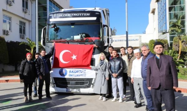Akdeniz Üniversitesi'nden deprem bölgesine yardım TIR'ı