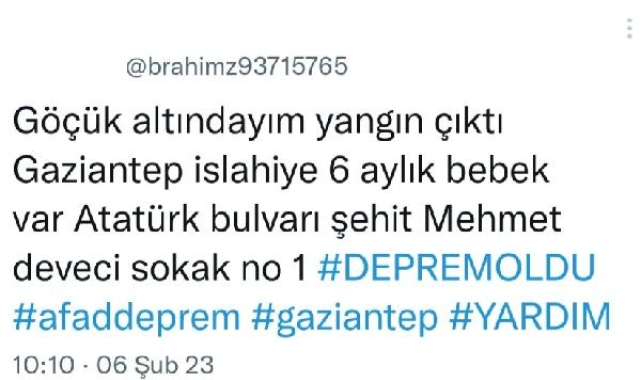 'Göçük altındayım, yangın çıktı' yalanı söyleyen kişi yakalandı !