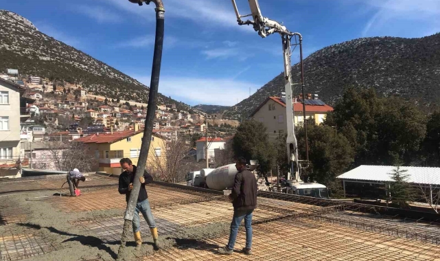 Akseki'de mezarlık hizmet binası yapılıyor
