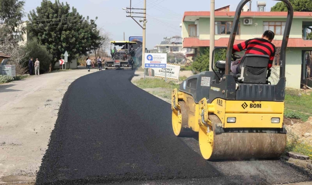 Serik'te sıcak asfalt çalışması