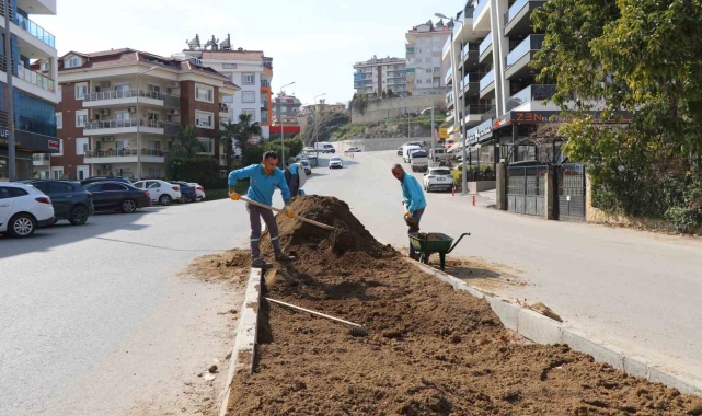 Oba Mahallesi'nde peyzaj çalışmaları tüm hızıyla sürüyor