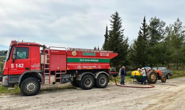 Serik'te ormancılar ot temizliği başlattı