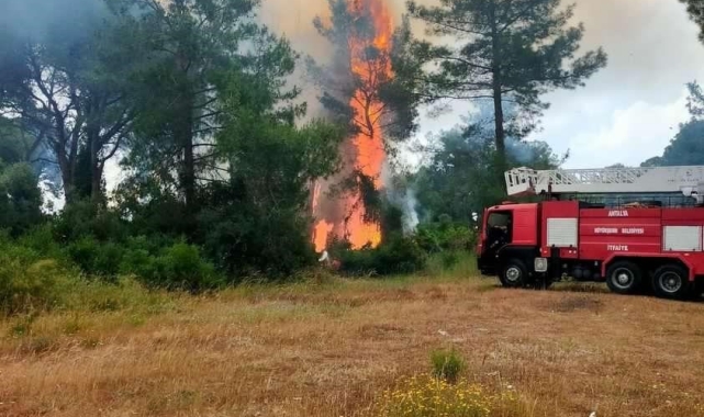 Aksu'da çıkan orman yangını korkuttu