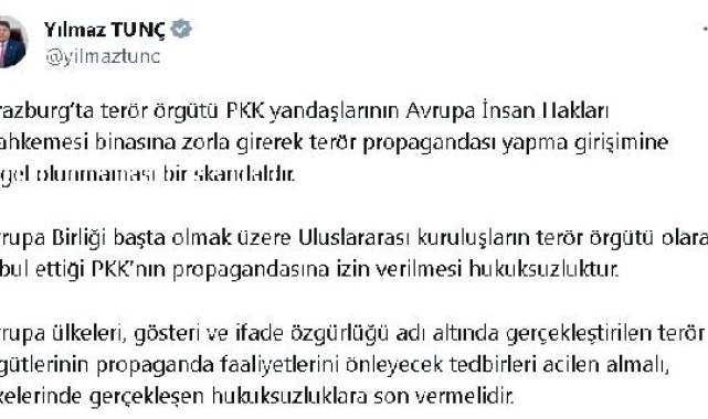 Bakan Tunç'tan AİHM'deki terör propagandasına tepki