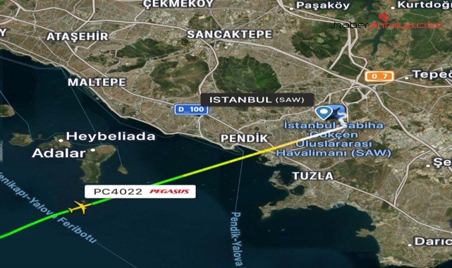  Antalya-İstanbul seferini yapan yolcu uçağına lazer ışıklı taciz