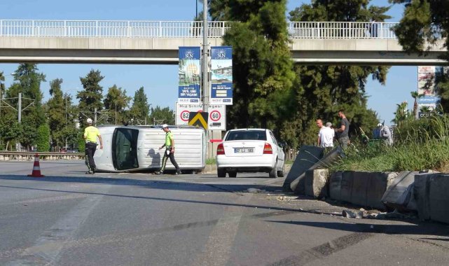 Takla atan araçtan burnu bile kanamadan çıktı