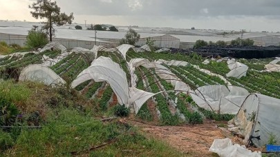 Mersin'de fırtına etkili oldu, seralar zarar gördü
