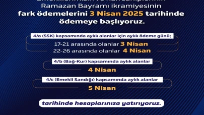 Emekli ikramiye farkları 3 Nisan'da ödenmeye başlanacak