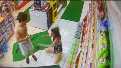 Fethiye’de akaryakıt istasyonunda bir kadına şiddet kamerada