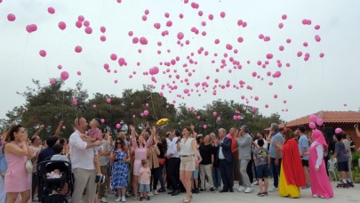 Balonlar, kampanyası tamamlanan SMA'lı Arven için gökyüzüne bırakıldı