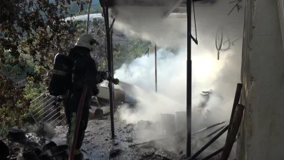 Alanya’da anız yangının sıçradığı daire küle döndü