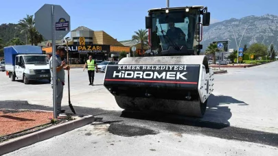 Elektrik altyapısı yenilenen Kemer’de yollar asfaltlanıyor