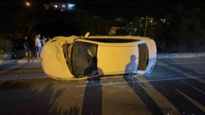Takla atan araçtan burnu bile kanamadan çıktı