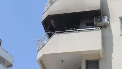 Balkonda çıkan yangın büyümeden söndürüldü