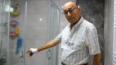 Duşa kabin camı patladı, emekli akademisyen yaralandı