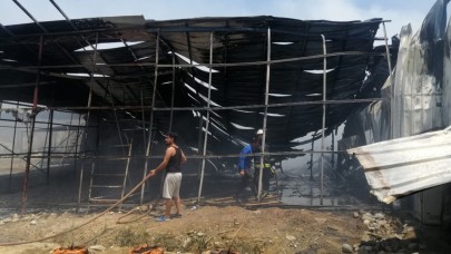 Antalya'da fide üretim tesisinde yangın