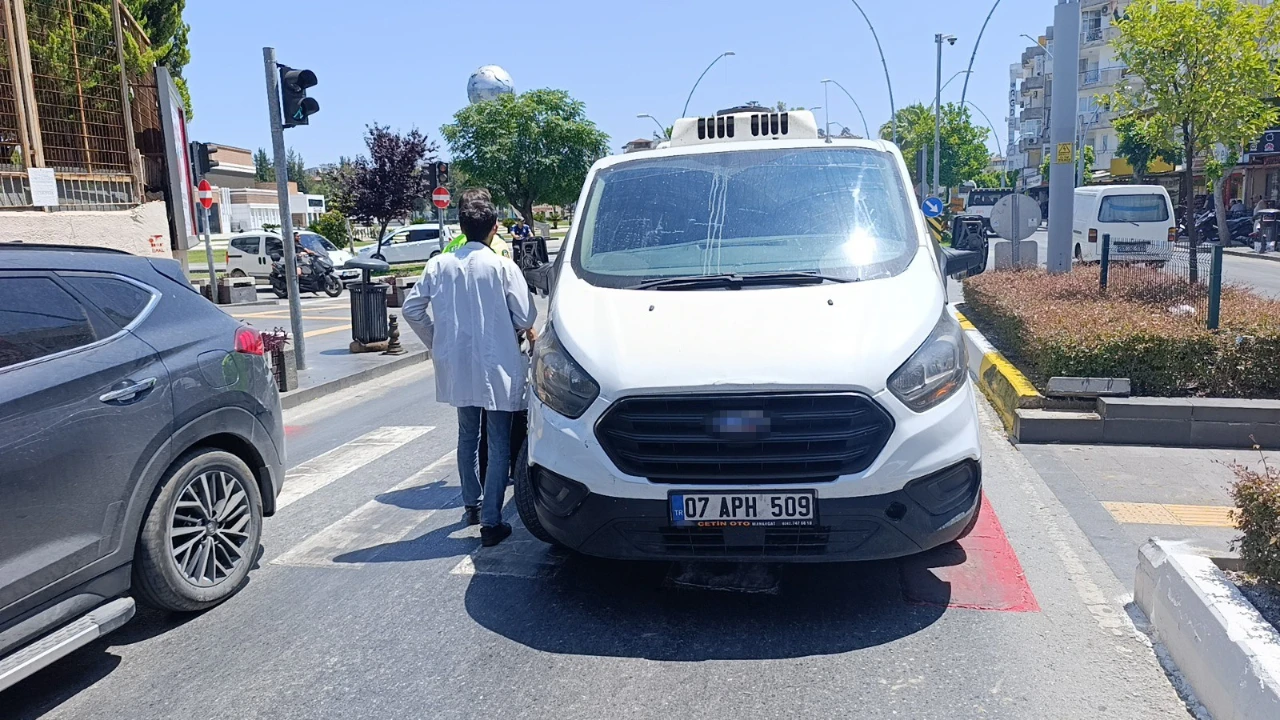 Yaya geçidinde kamyonetin çarptığı yaşlı kadın yaralandı
