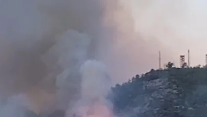 Gazipaşa’daki orman yangınında gözetleme kulesindeki personelin zor anları