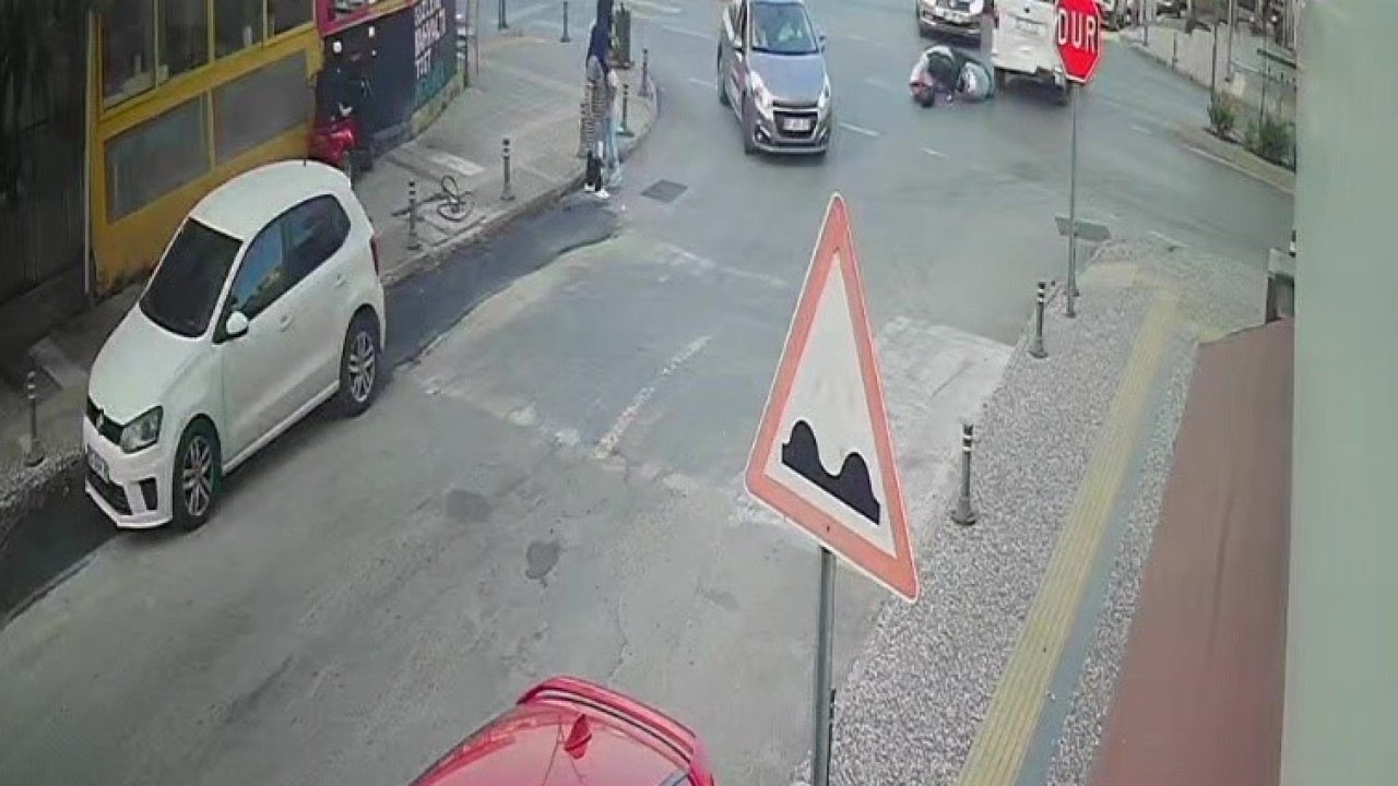 Önüne çıkan araca çarpmamak için motosikletini devirdi: 1 yaralı
