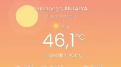 Antalya'da 95 yılın temmuz sıcaklık rekoru kırıldı
