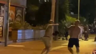 Alanya’da Rus turistlerin yumruklu kavgası kamerada