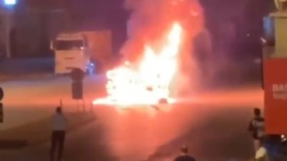 Devrilip alev alan UTV’nin sürücüsü öldü