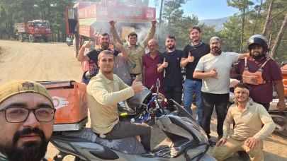 Antalya’daki yangınlarda motokuryelerden ücretsiz lojistik destek