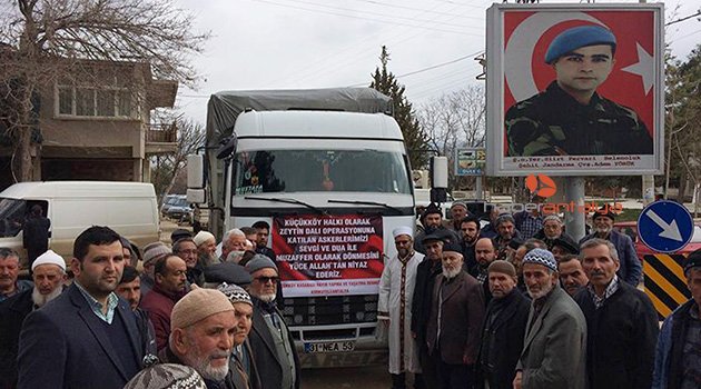Afrin'deki askerlere meyve gönderdiler