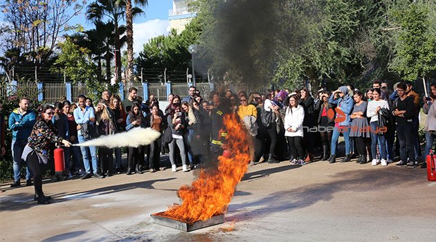 Akdeniz Üniversitesi’nde yangın tatbikatı