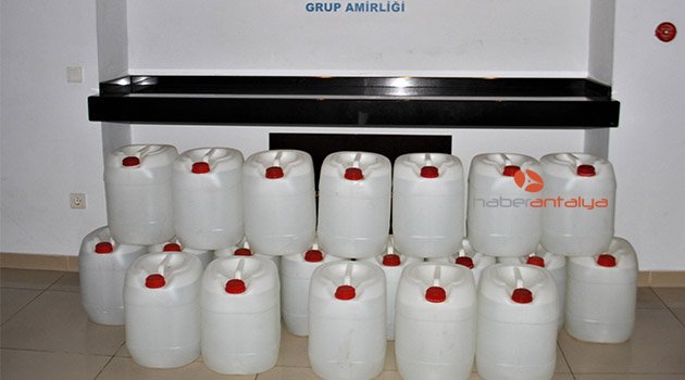Alanya’da 500 litre etil alkol ele geçirildi