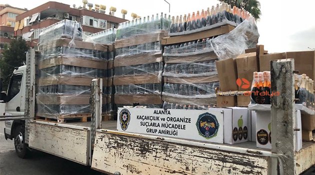 Alanya’da gümrük kaçağı ve bandrolsüz içki operasyonu
