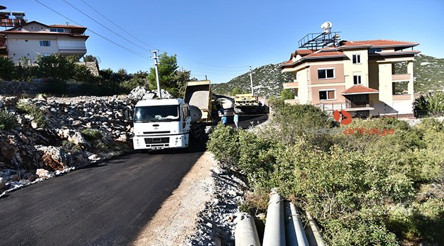 ALANYA GÜZELBAĞ MAHALLESİNDE ASFALT ÇALIŞMASI
